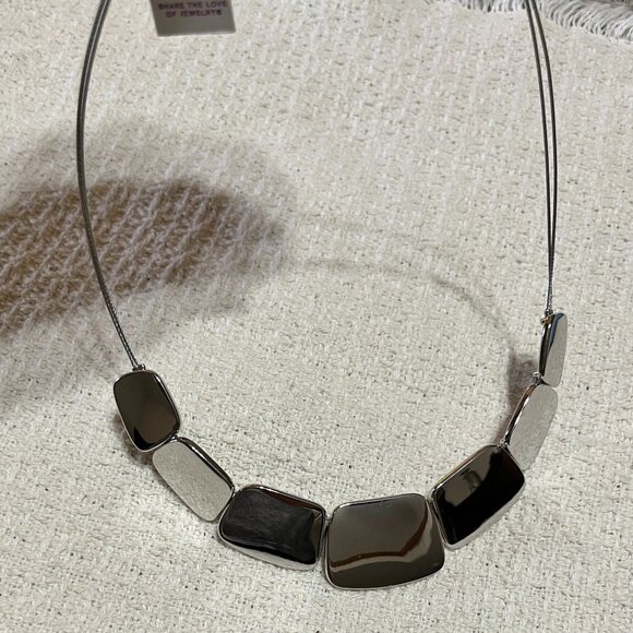 Vintage Lia Sophia Silver Tone 14" Choker Necklace - Picture 5 of 10